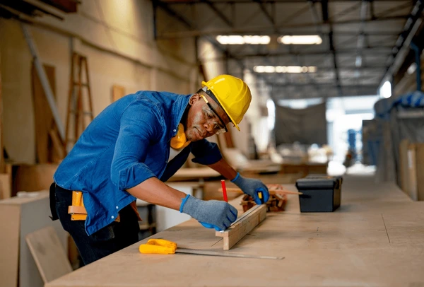 african american carpenter man use 600nw 2251271317